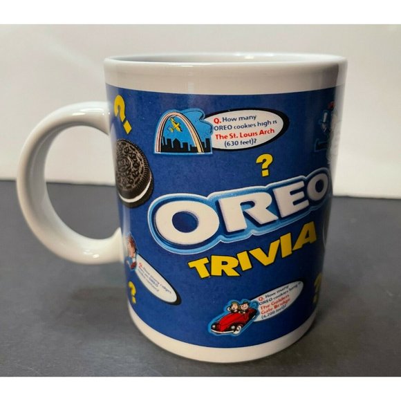 Oreo Cookies trivia coffee mug souvenir travel Nabisco 3 3/4" Houston Harvest - Picture 3 of 6